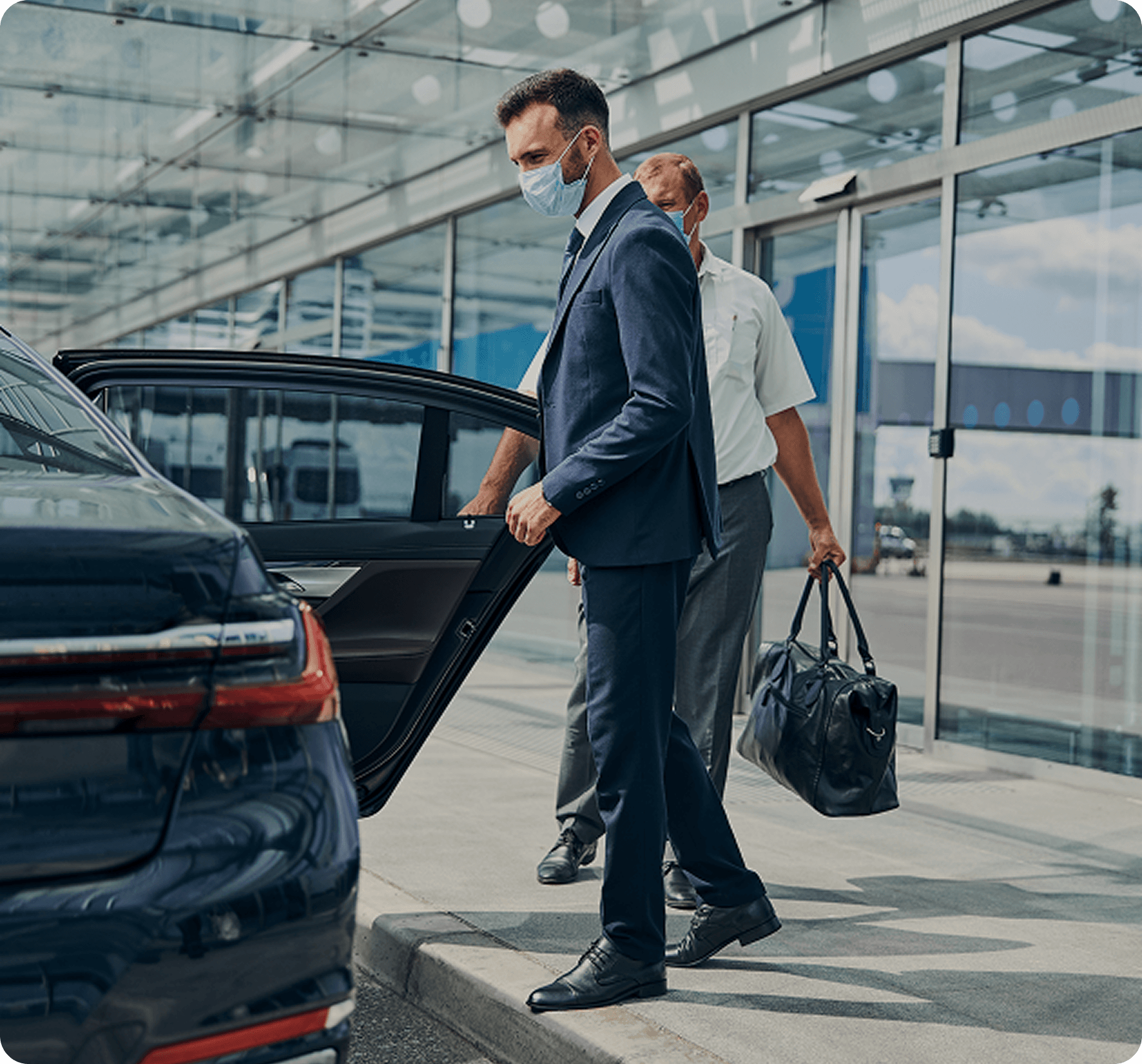 Professional driver loading delivery van